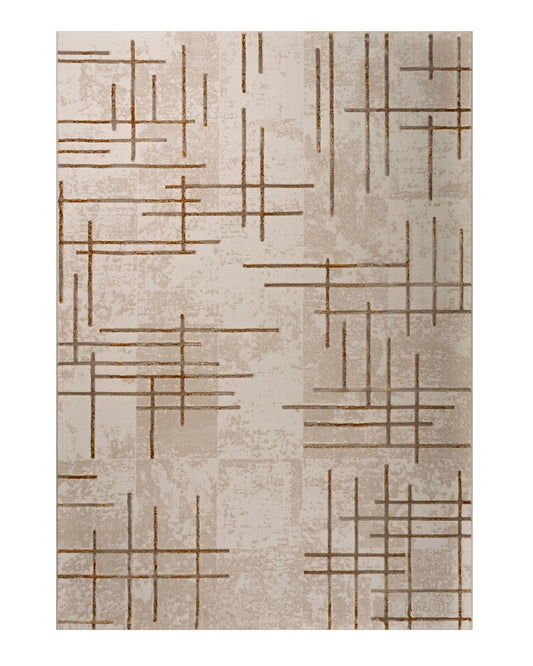 Turkish Area Rug Gamma Premium Collection GOLD/BEIGE 358A