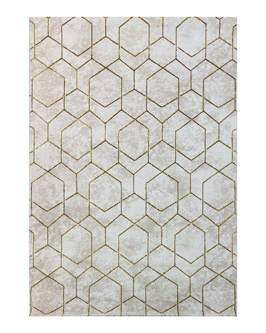 Turkish Area Rug Gamma Premium Collection GOLD/BEIGE 362B