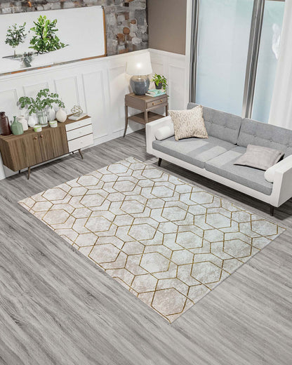 Turkish Area Rug Gamma Premium Collection GOLD/BEIGE 362B