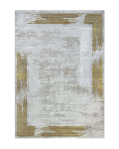 Turkish Area Rug Gamma Premium Collection GOLD/BEIGE 517A