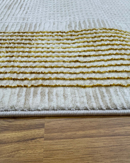 Turkish Area Rug Gamma Premium Collection GOLD/BEIGE 517A